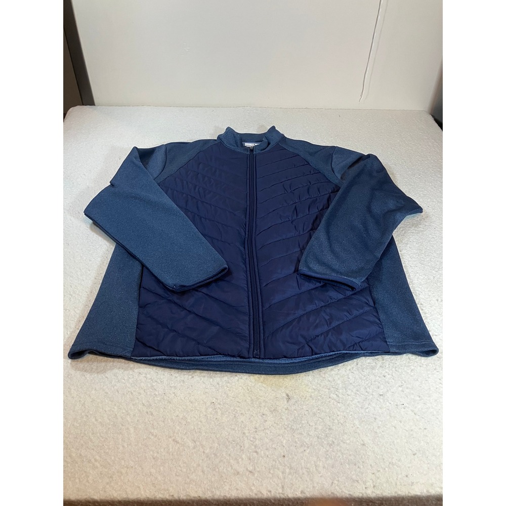 Grand Slam Performance Mens XL Navy Blue Quilted Hybrid Full Zip Golf Jacket